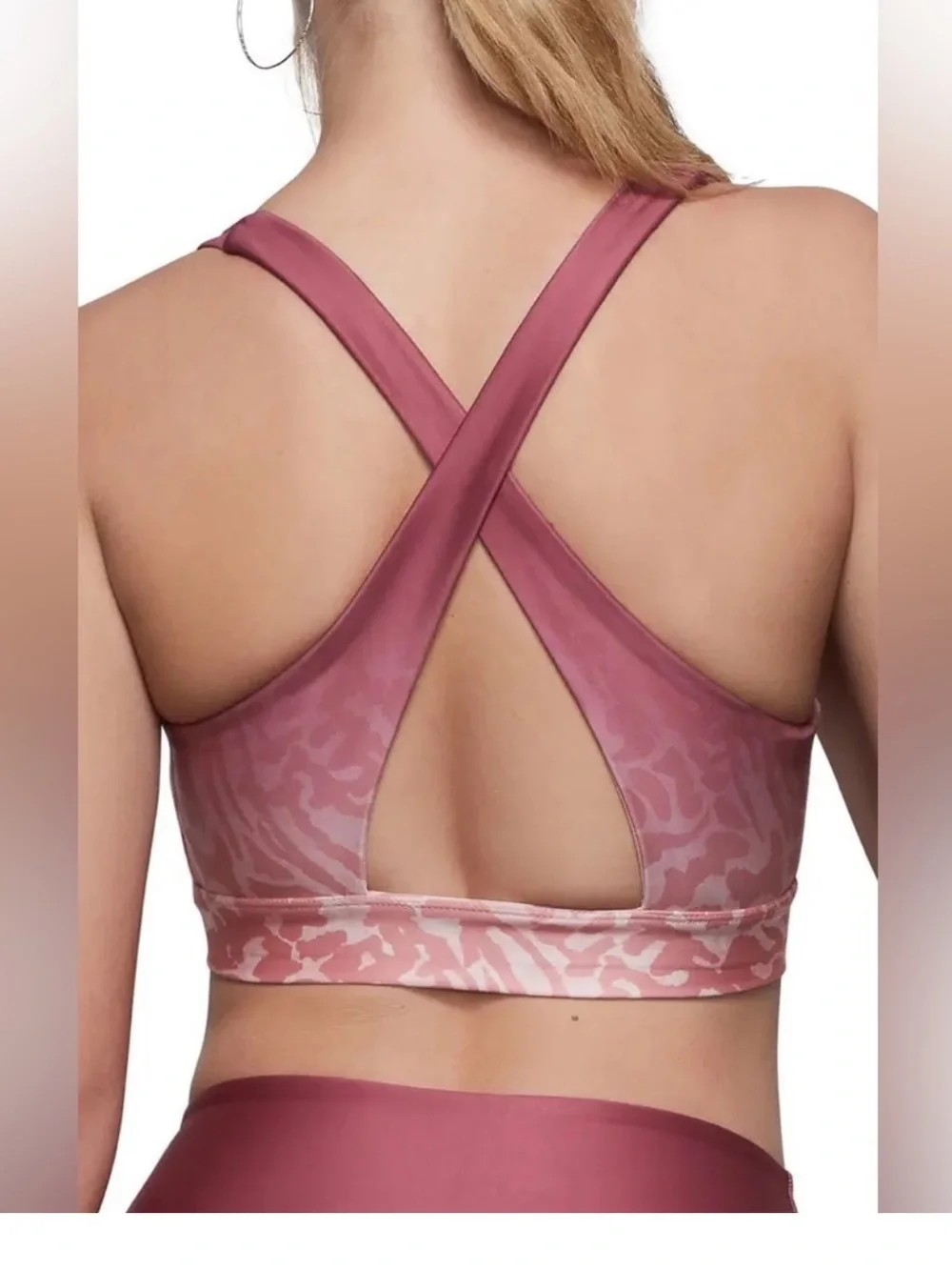 Good American Pink Ombre Animal-Print Sports Bra & Legging Matching Set